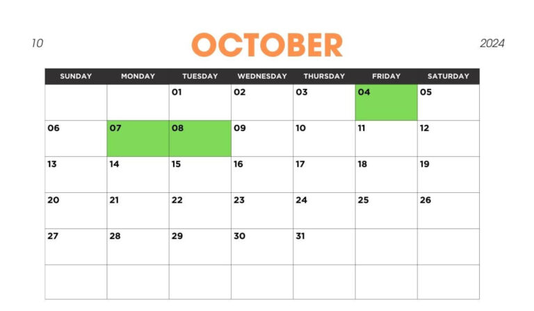 October 2024 calendar