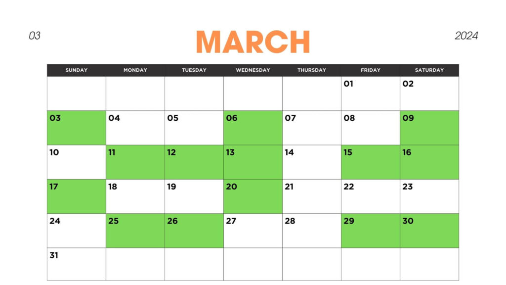 march 2024 calendar