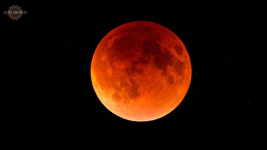 photo of blood moon during lunar eclipse