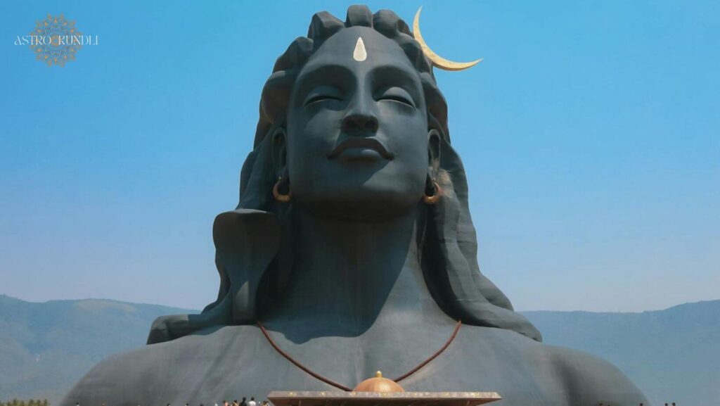 close up shot of shiva statue shiv mantra
