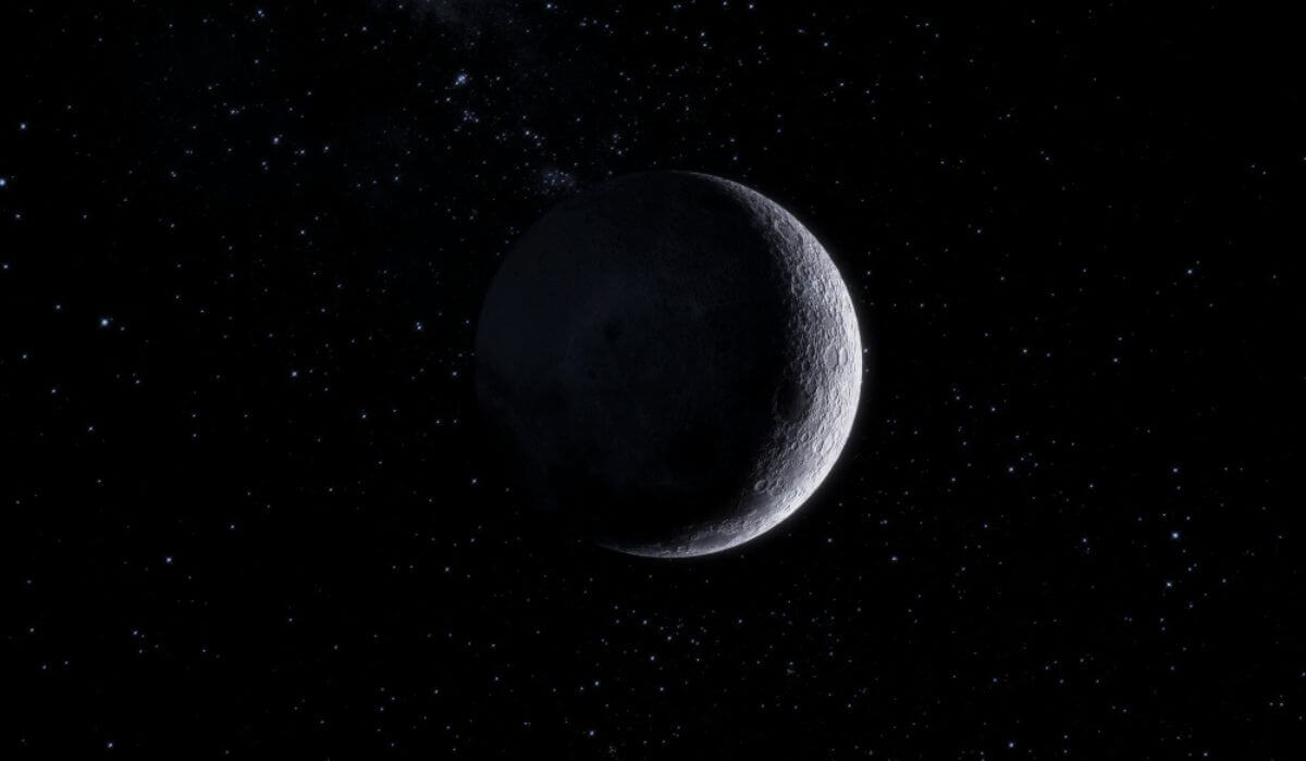 image of partial moon in space